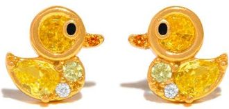 Girls Crew Rubber Ducky Cubic Zirconia Stud Earrings in Gold at Nordstrom