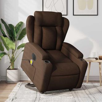 vidaXL Vidaxl - Sill&oacute;n De Masaje El&eacute;ctrico Reclinable Elevable Tela Marr&oacute;n