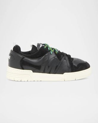 Moschino Leather & Velvet Low-Top Sneakers