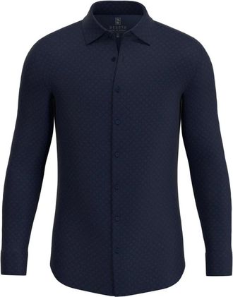 DeSoto Kent Jersey Shirt - Comfort en Stijl voor Mannen - Heren - Casual Overhemden - Blauw - XS - Katoen - Overhemden