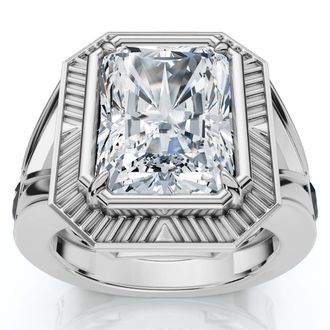 Pompeii3 Certified 5 1/2Ct Elongated Radiant Cut Engagement Ring 14k Gold Lab Grown