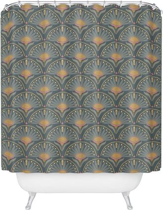 Deny Designs Floral Fans Shower Curtain in Green at Nordstrom Rack