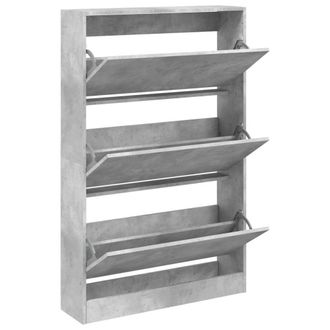 Berkfield Home Shoe Cabinet Concrete Grey 80x21x125.5 cm Engineered Wood