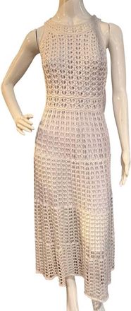 Aurora Womens Dawn Crochet Midi Dress In White