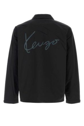 Kenzo Mens Black Cotton Blend Jacket Giubbini