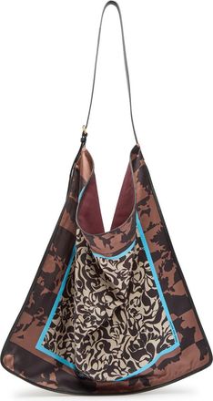 Dries Van Noten Printed Satin Tote bag - Burgundy - One Size