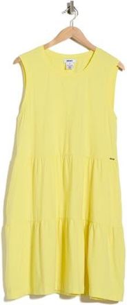 DKNY Crewneck Tiered Dress in Soft Yellow at Nordstrom Rack, Size X-Small