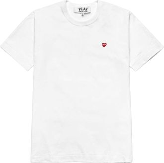 Comme Des Gar&ccedil;ons SS25 Logo Print T-Shirt White Red AX-T337-051-3