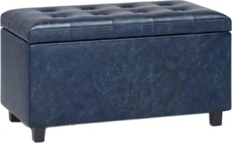 Simpli Home Cosmopolitan 34In Contemporary Rectangle Storage Ottoman