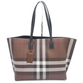 Burberry Brown Elastane Cotton Polyester Tote Bag (Pre-Owned)