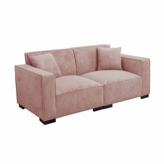 Oviala Sof&aacute; de pana de 2 plazas, rosa, 180 cm de ancho