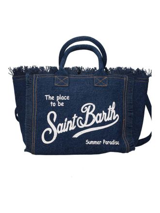 MC2 Saint Barth Frayed Edges Dark Denim Tote Bag