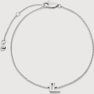 Monica Vinader Sterling Silver Initial L Chain Bracelet