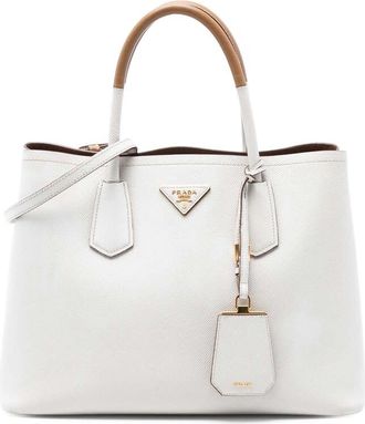 Prada Pre-owned Prada Medium Bicolor Saffiano Cuir Double Satchel Ladies W865380LCHYFK2MI