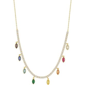 Sphera Milano 14K Gold Plated Sterling Silver CZ Charm Necklace at Nordstrom Rack
