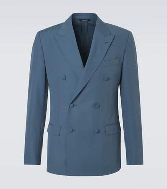 Dolce & Gabbana Double-breasted wool poplin suit jacket