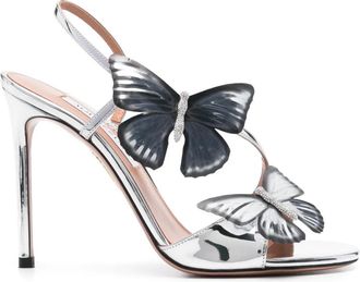 Aquazzura Sandali con dettaglio farfalla 110mm - Argento