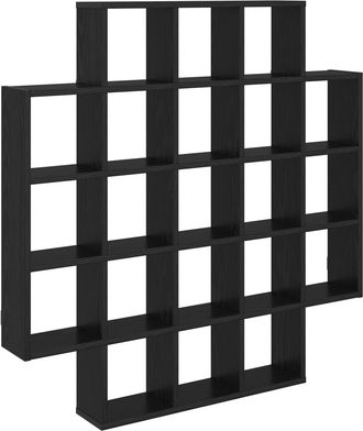 vidaXL Estante De Pared Roble Negro 100 X 13 X 100 Cm Vidaxl