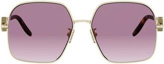 Fendi FF Diamonds 58mm Gradient Square Sunglasses in Shiny Endura Gold /Bordeaux at Nordstrom