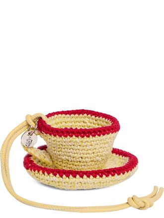 J.W.Anderson crocheted teacup bag charm - women - Fabric - OS - Yellow