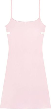 Courr&egrave;ges Soft Pink Mini Dress with Spaghetti Straps and Edgy Cut-Outs