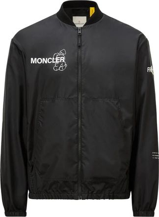 Moncler Zwarte Genius Jassen met Ribgebreide Ritssluiting - Heren - Bomber jackets - Zwart - L - Jassen