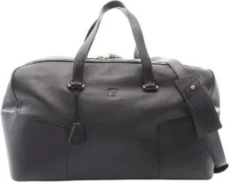 Loewe Vintage, unisex, Zwart, ONE Size, Leer, Pre-owned Anagram 2Way Boston Bag