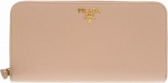 Prada Pink Leather Long Wallet (Bi-Fold) (Pre-Owned)
