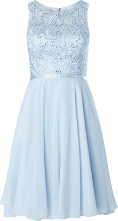 Luxuar Luxuar Cocktailkleid mit Ziersteinen in Hellblau, Größe 38