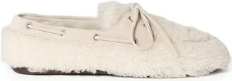 Miu Miu shearling loafers - women - Rubber/Lambskin/Recycled Shearling - 34.5 - Neutrals