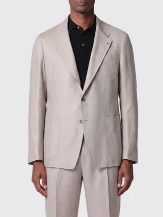 Tagliatore Blazer monopetto in lino con collo a rever