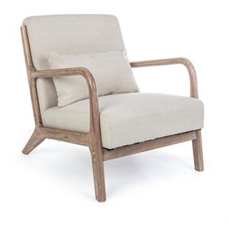 Hellin Hellin - Poltrona Ancilla per interno, Struttura In Rubber Wood 66 x 85 x 74h cm -Bianco