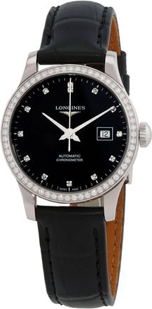 Longines Record Diamond Black Dial Ladies Watch L23210572
