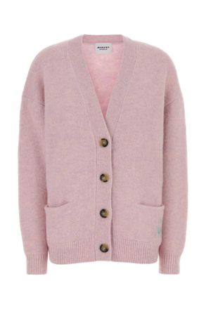 Isabel Marant Melange Pink Alpaca Blend Eborah Cardigan
