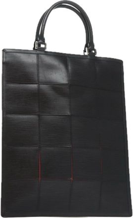 Louis Vuitton Epi Stretch Silver Fizz Handbag Epi Stretch Black Leather Handbag (Pre-Owned)