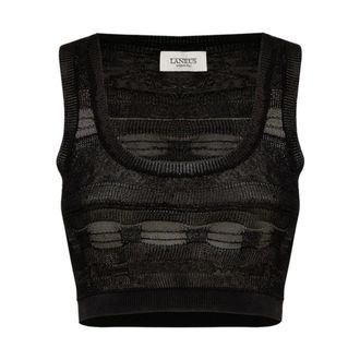 Laneus Sleeveless Tops, female, Black, Size: M Top