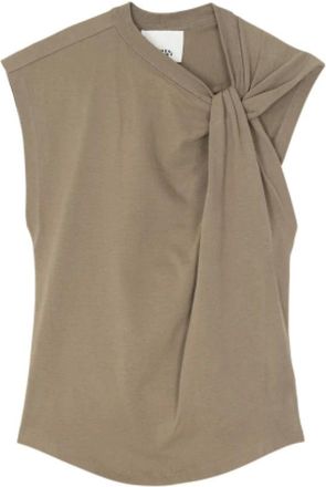 Isabel Marant Tops, Dames, Grijs, S, Katoen, Asymmetrisch Katoenen T-Shirt