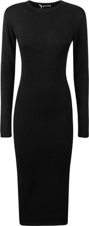 Hinnominate Knitted Dresses, female, Black, Size: XS Elegant Round Neck Dress