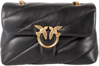 Pinko Love Classic Puff - Dames - Schoudertassen - Zwart - ONE Size - Katoen - Tassen