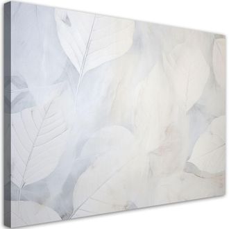 Artgeist Quadro su tela, Foglie grandi beige natura cemento boho - 60x40