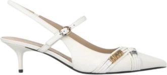 Pinko Kitten-heel D&eacute;collet&eacute; - Dames - Pumps - Wit - 39 EU - Leer - Schoenen