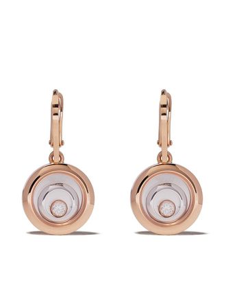 Chopard 18kt rose and white gold diamond Happy Spirit earrings - women - Diamond/18kt Rose Gold/18kt White Gold - One Size - Pink