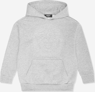 Versace Kids Unisex Medusa Logo Hoodie in Grey - Size 4Y