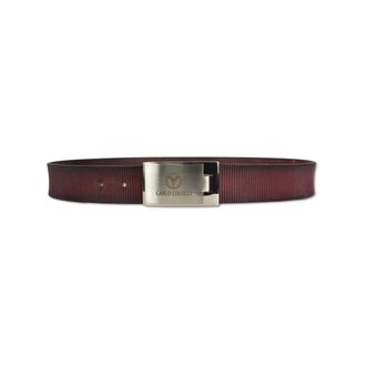 Carlo Colucci Sportieve Riem met Groefreli&euml;f - Heren - Riemen - Rood - 105 CM - Leer - Accessoires
