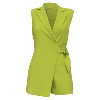 Patrizia Pepe Short Jumpsuit in Neon Green Polyester