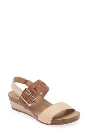 Naot Dynasty Wedge Sandal in Pale Blush/Caramel/Gold at Nordstrom, Size 10Us