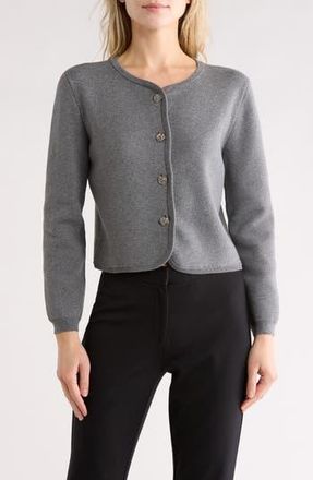 Rag & Bone Dee Cotton Blend Crop Cardigan in Heather Grey at Nordstrom Rack, Size X-Large