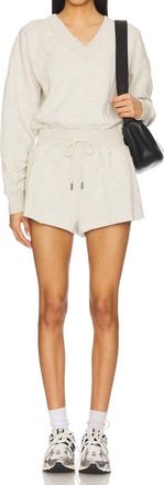 Free People Intercept V-Neck Romper In Heather Grey