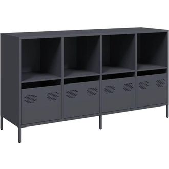 vidaXL Vidaxl - Aparador De Acero Laminado En Fr&iacute;o Antracita 135x39x73,5 Cm