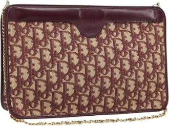 Dior Pre-owned Clutches, female, Multicolor, Size: ONE SIZE Pre-owned Vintage Canvas Shoulder Bag